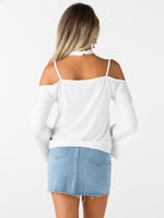 NEW FEELING Womens White T-Shirts