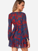 NEW FEELING Womens Navy Floral Dresses