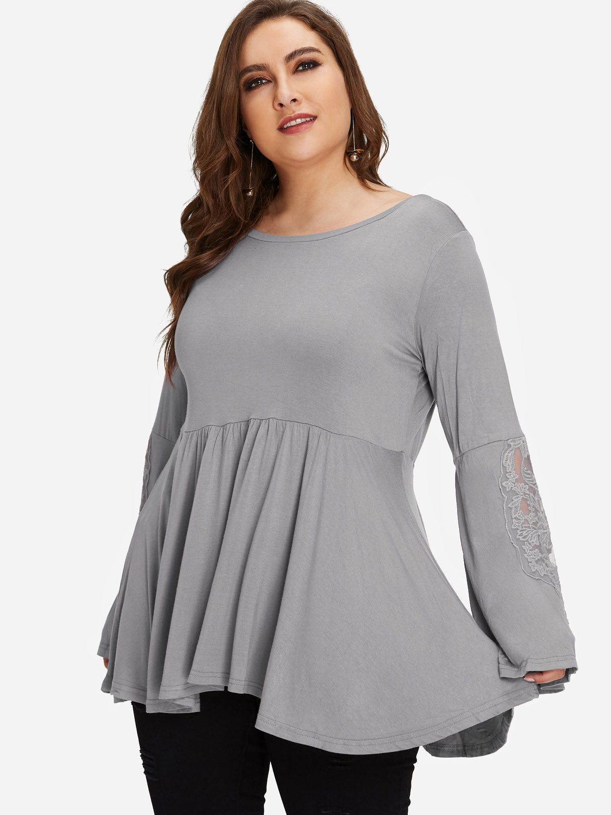 OEM Ladies Grey Plus Size Tops