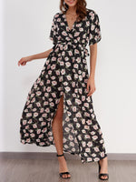 OEM Ladies Black Floral Dresses