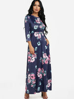 OEM Ladies Navy Maxi Dresses