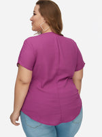 NEW FEELING Womens Rose Plus Size Tops