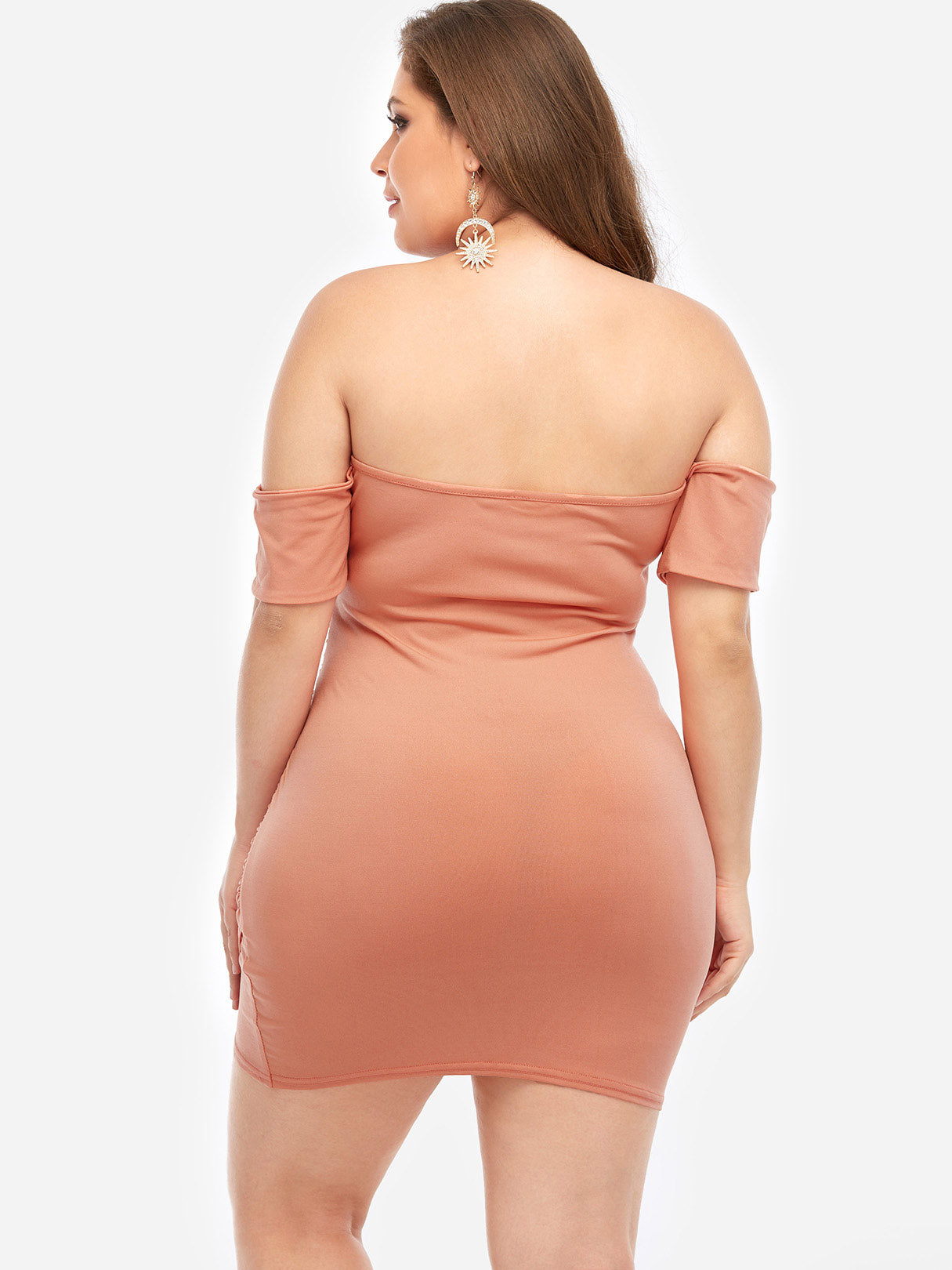 NEW FEELING Womens Orange Plus Size Dresses
