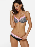 Wholesale V-Neck Sleeveless Geometrical Printed Two Piece Bikinis