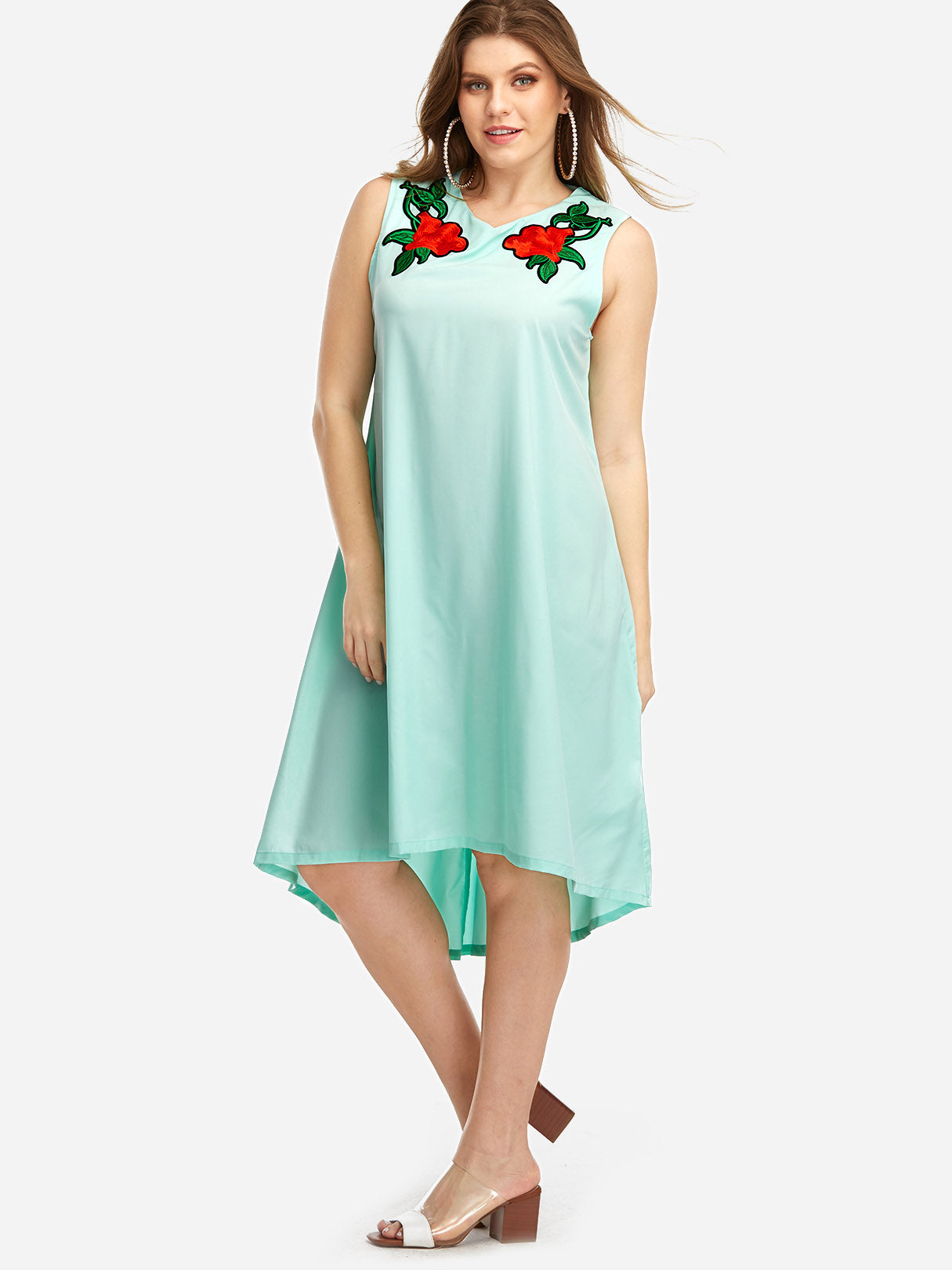 OEM Ladies Aquamarine Plus Size Dresses