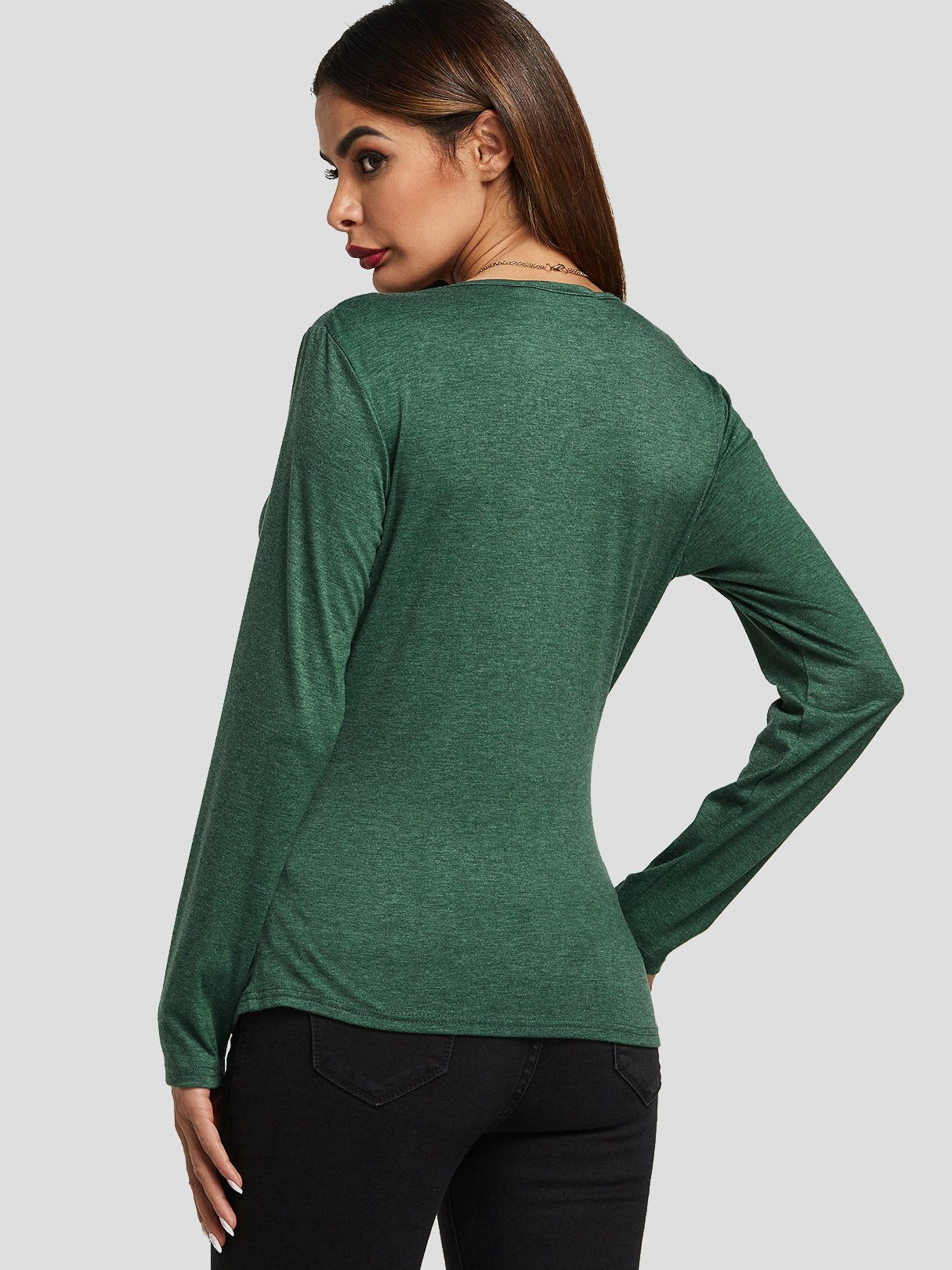 NEW FEELING Womens Green T-Shirts