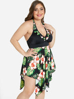 Custom Womens Floral Print Plus Size Swimwear