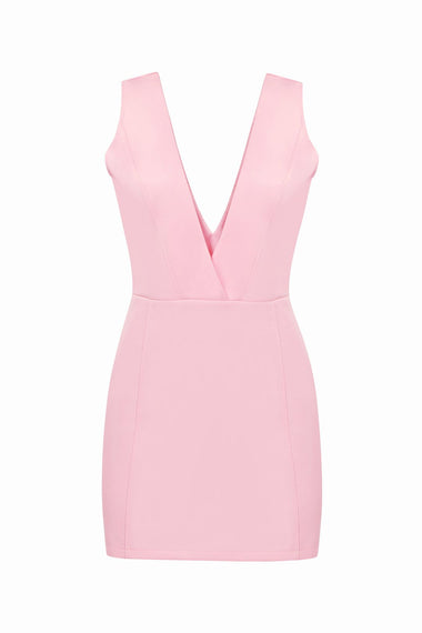 Wholesale Pink V-Neck Sleeveless Dresses