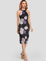 NEW FEELING Womens Black Floral Dresses