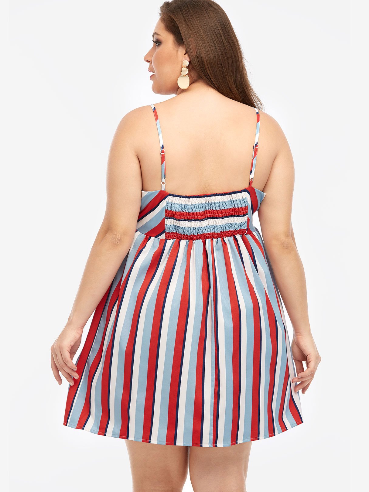 NEW FEELING Womens Striped Plus Size Dresses
