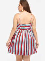 NEW FEELING Womens Striped Plus Size Dresses