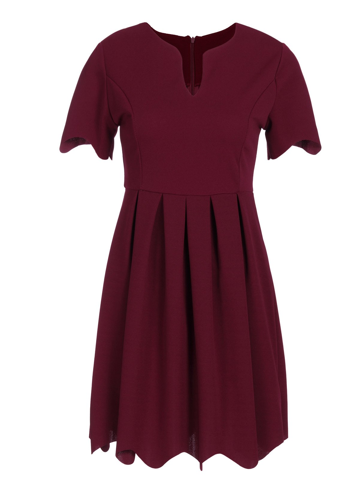 NEW FEELING Womens Burgundy V-Neck Dresses