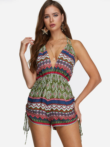 Wholesale Deep V Neck Sleeveless One-Pieces Swimwears