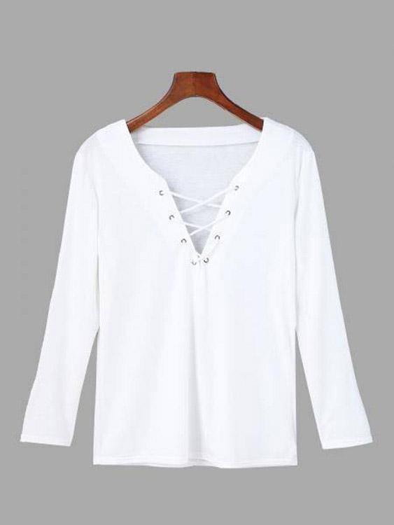 NEW FEELING Womens White T-Shirts