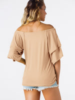 NEW FEELING Womens Beige T-Shirts