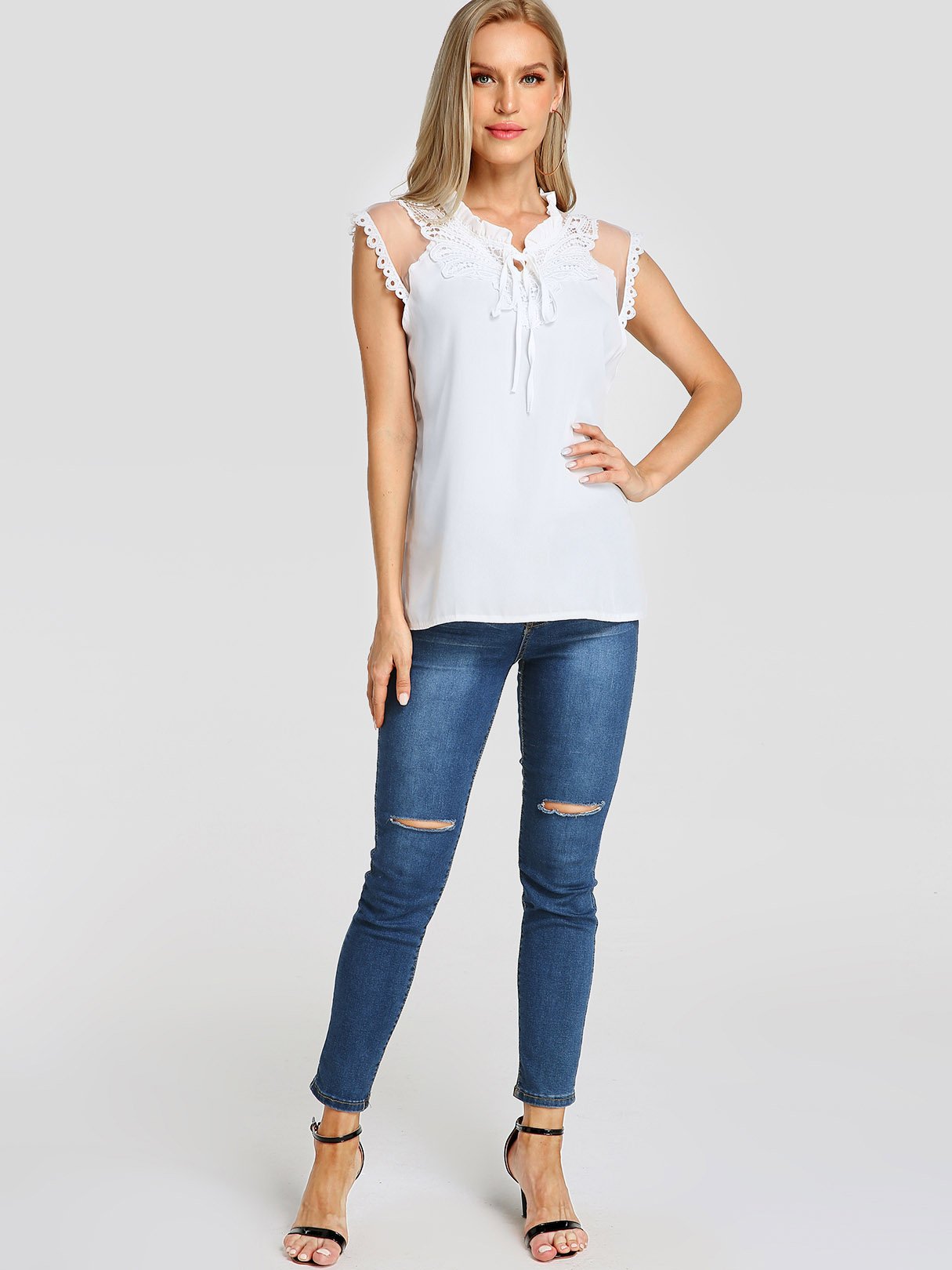 NEW FEELING Womens White T-Shirts