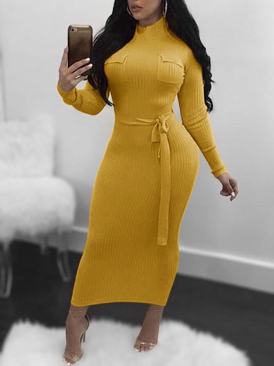NEW FEELING Womens Yellow Bodycon Dresses