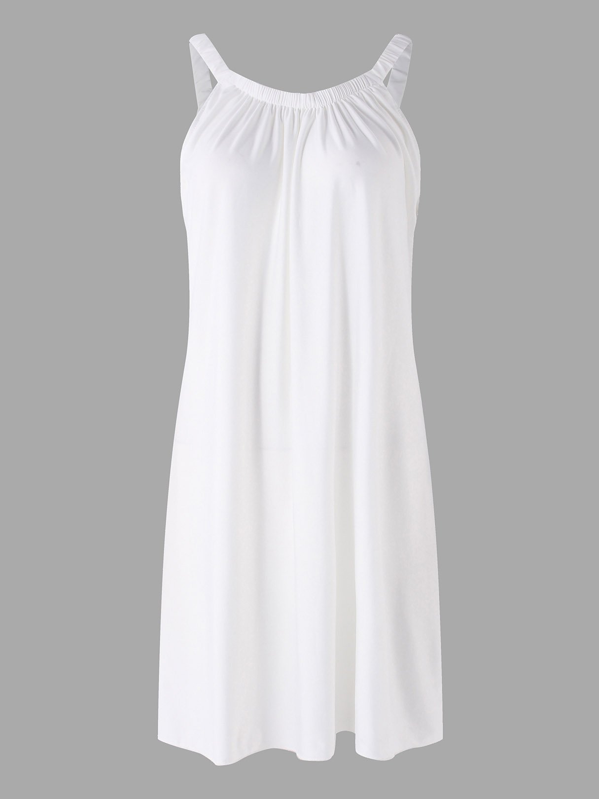 Wholesale Round Neck Sleeveless Plain Spaghetti Strap Mini Dress