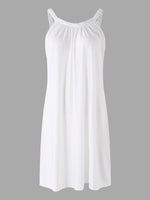 Wholesale Round Neck Sleeveless Plain Spaghetti Strap Mini Dress