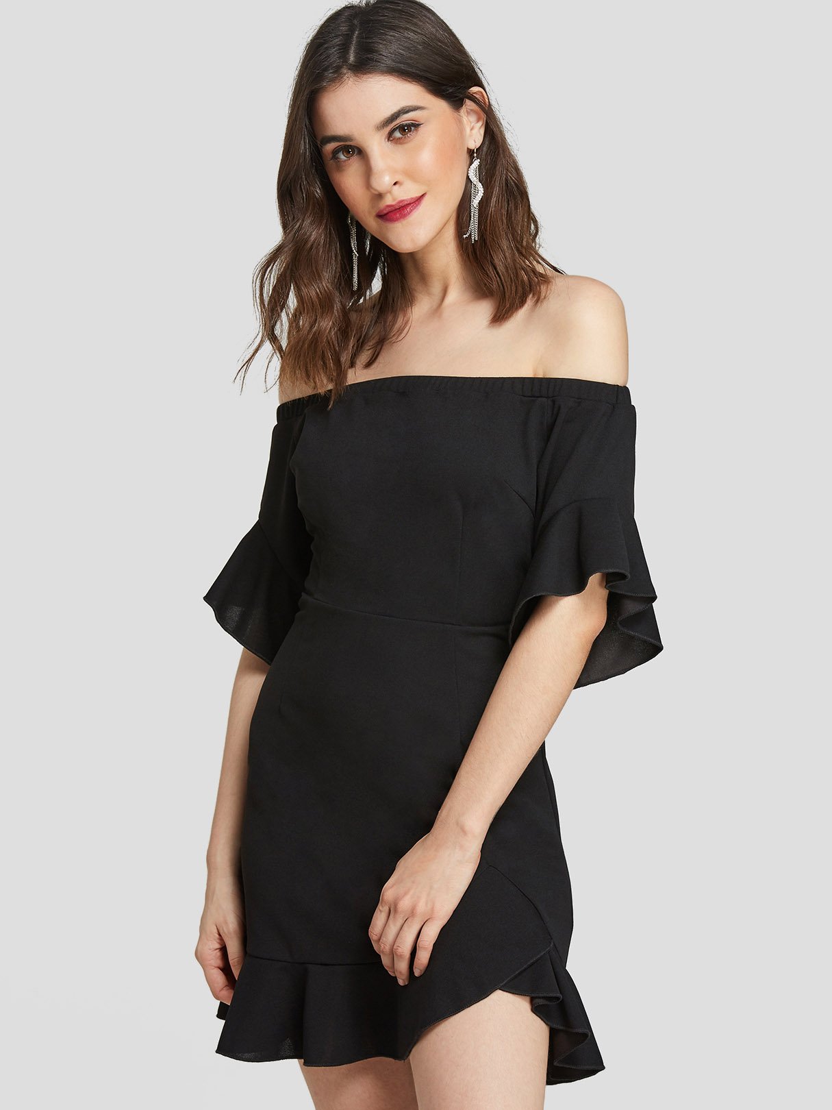 OEM Ladies Black Mini Dresses