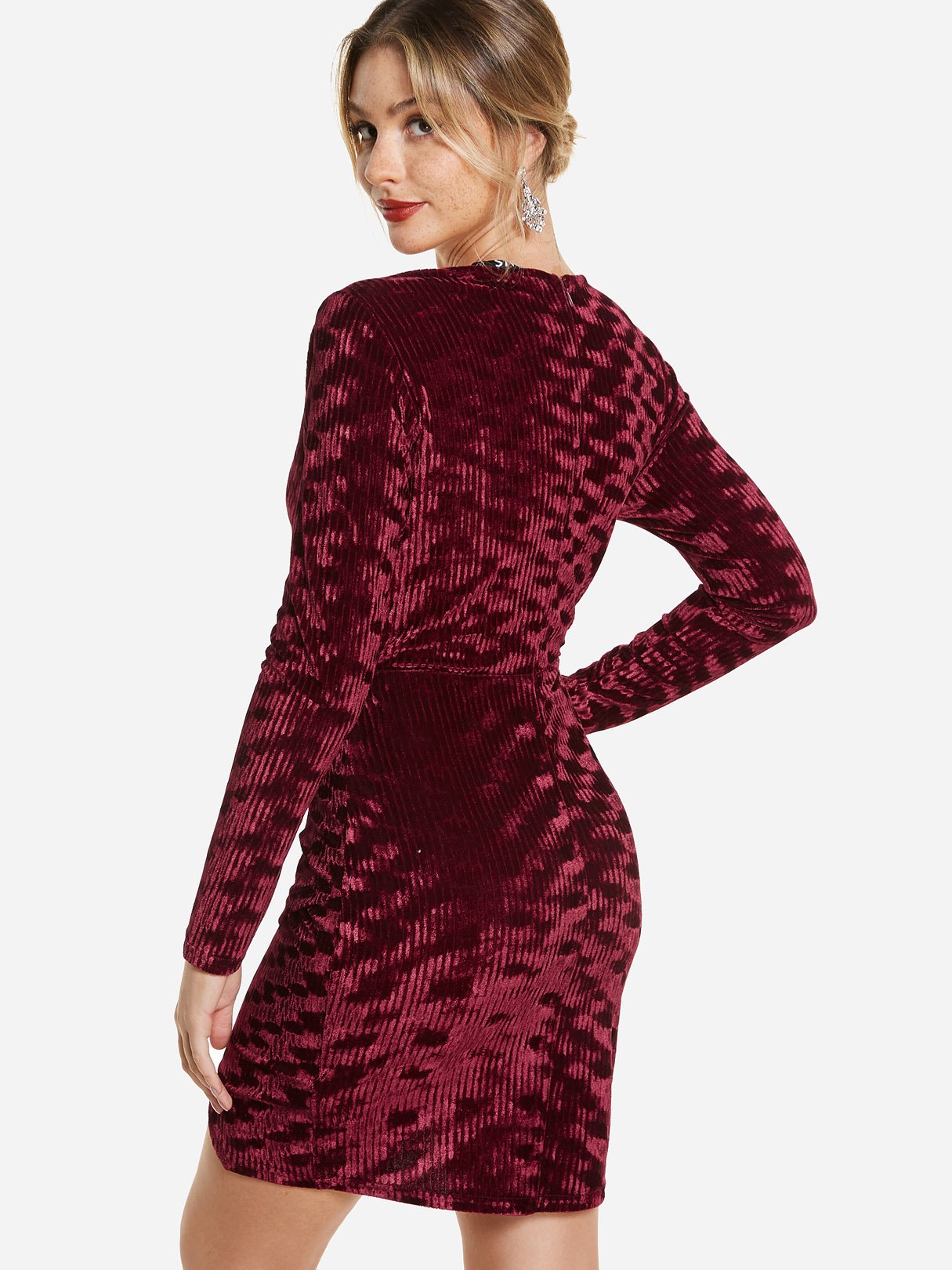 NEW FEELING Womens Burgundy Sexy Dresses