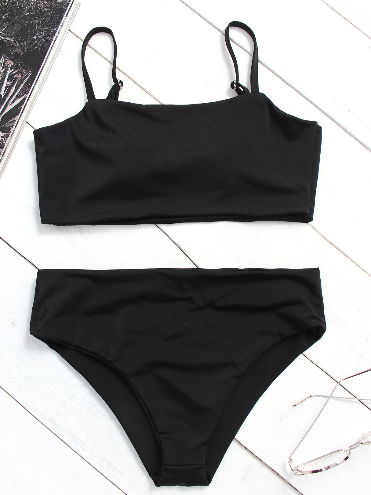 Wholesale Yellow Sleeveless High-Waist 2 Piece Bikinis