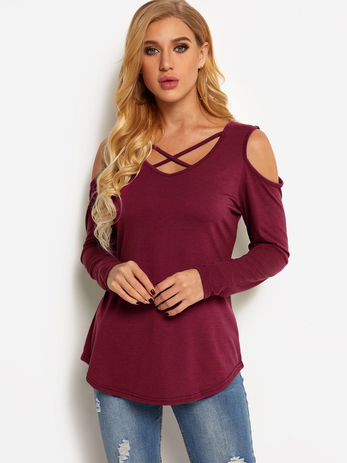 OEM Ladies Red Blouses