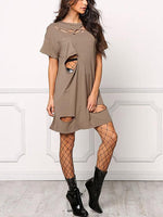 OEM Ladies Brown Shirt Dresses