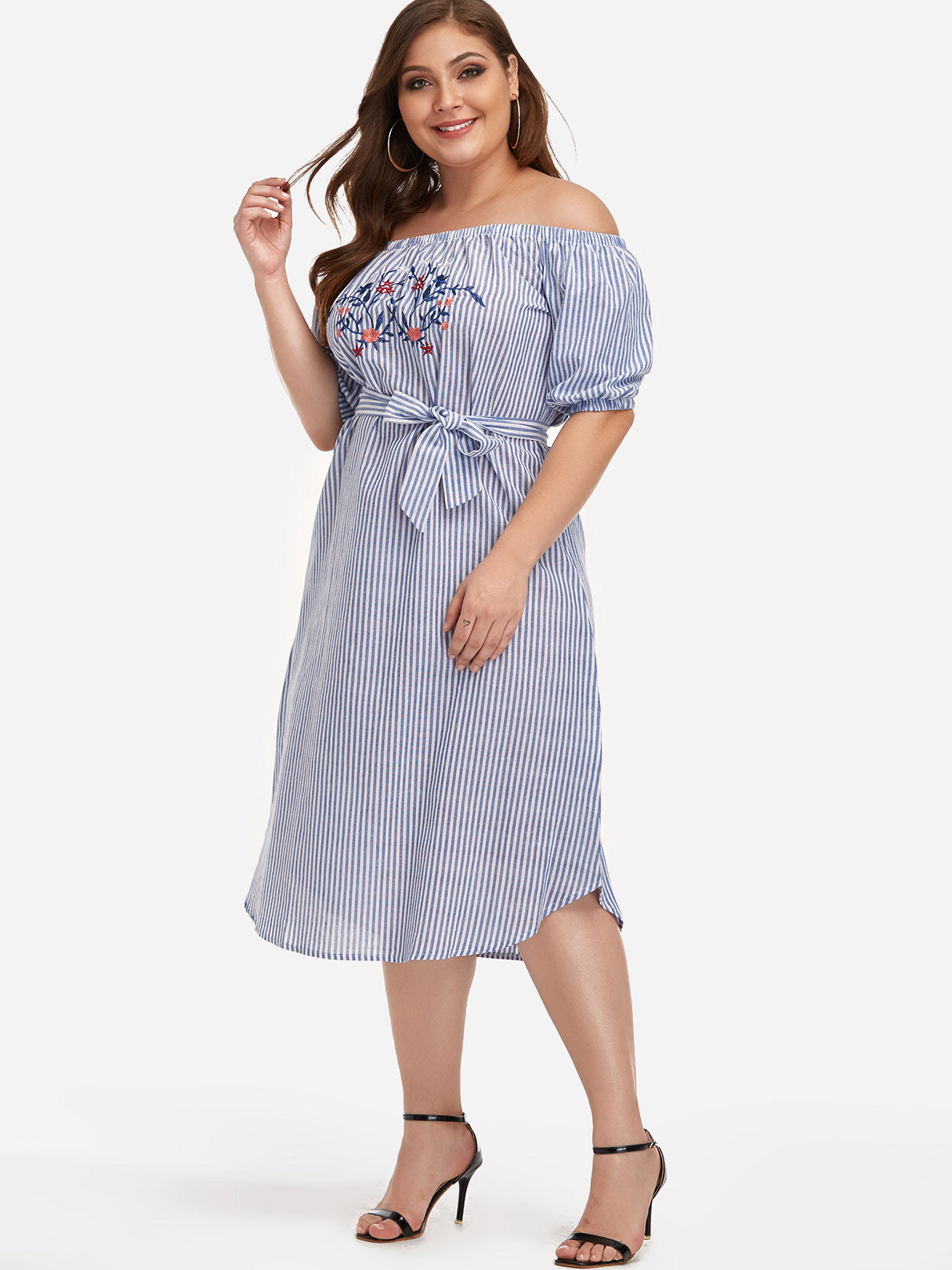OEM Ladies Blue Plus Size Dresses
