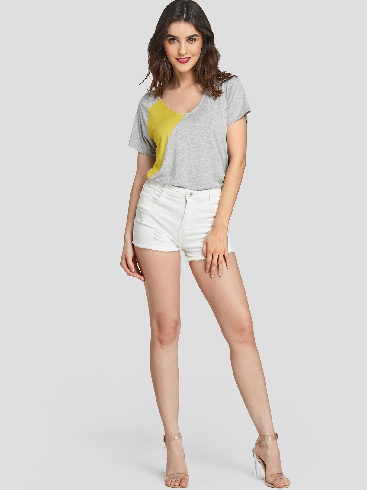 NEW FEELING Womens Light Grey T-Shirts