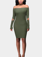 NEW FEELING Womens Army Green Mini Dresses