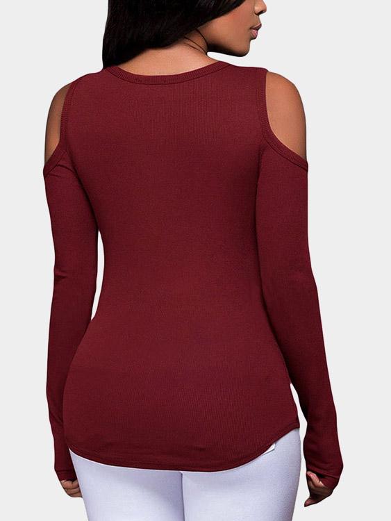 NEW FEELING Womens Burgundy T-Shirts