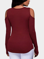 NEW FEELING Womens Burgundy T-Shirts