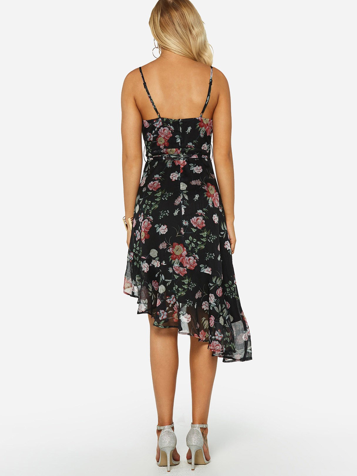 NEW FEELING Womens Black Floral Dresses