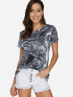 Wholesale Random Tie Dye Round Neck Short Sleeves T-Shirt