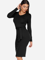 ODM Ladies Long Sleeve Midi Dress