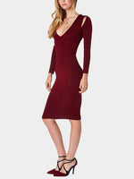 NEW FEELING Womens Burgundy Midi Dresses
