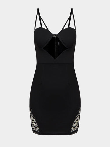 Wholesale Black Sleeveless Lace Spaghetti Strap Sexy Dresses