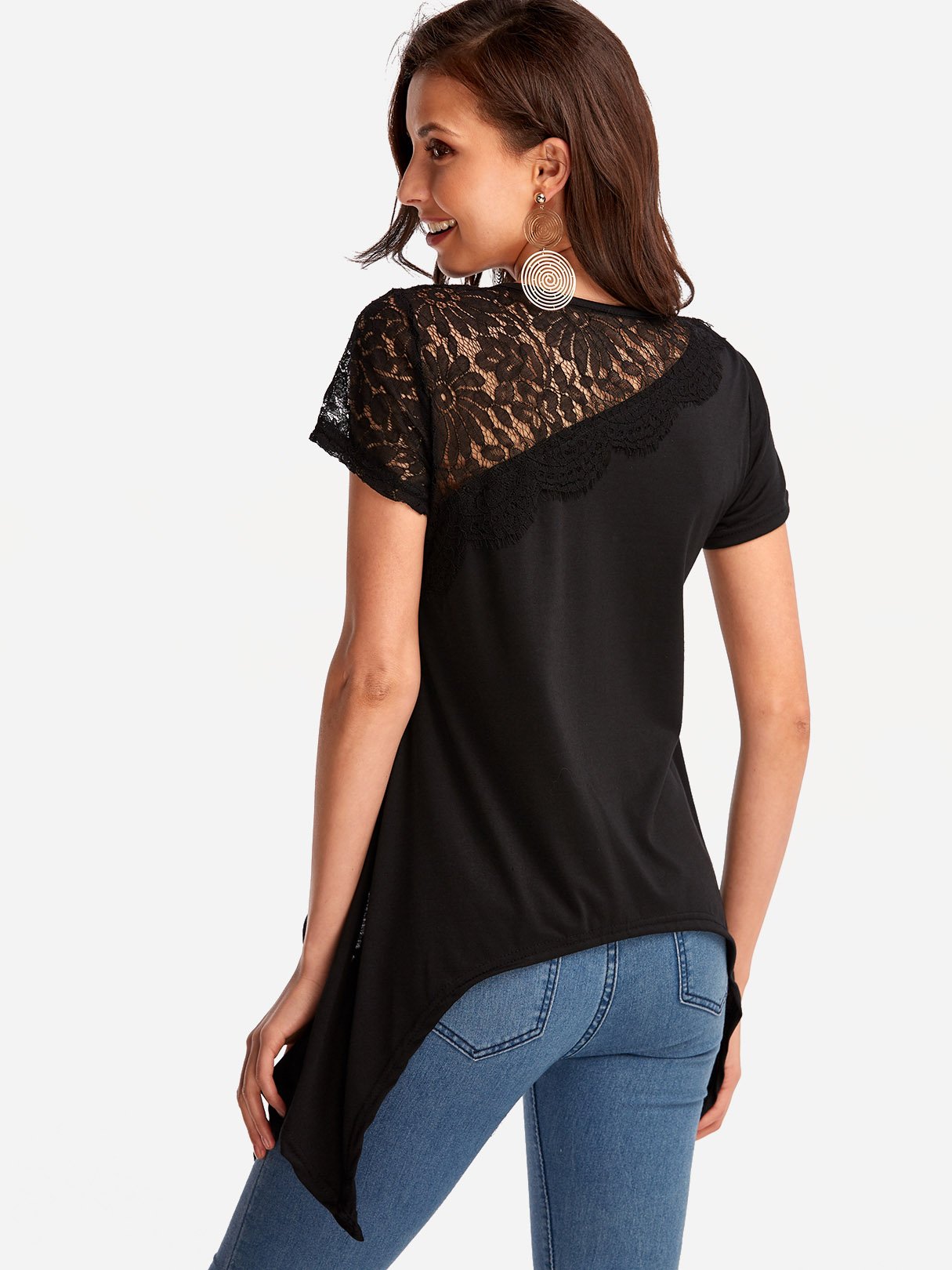 NEW FEELING Womens Black T-Shirts
