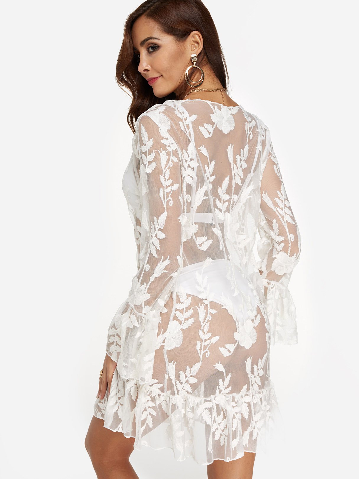 NEW FEELING Womens White Cover-Ups