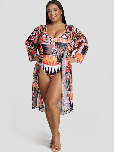 Wholesale Long Sleeve Graphic Print Plus Size Tops