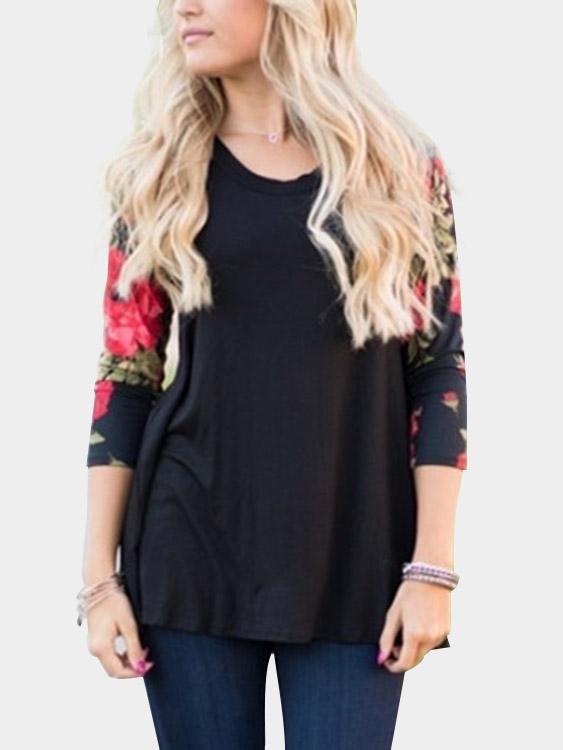 NEW FEELING Womens Black T-Shirts