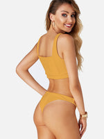 NEW FEELING Womens Yellow Bikinis
