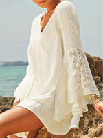 NEW FEELING Womens Beige V-Neck Dresses