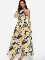 OEM Ladies Yellow Maxi Dresses