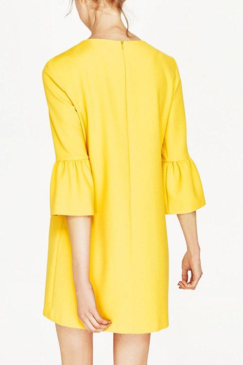 NEW FEELING Womens Yellow Mini Dresses