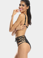 NEW FEELING Womens Black Bikinis