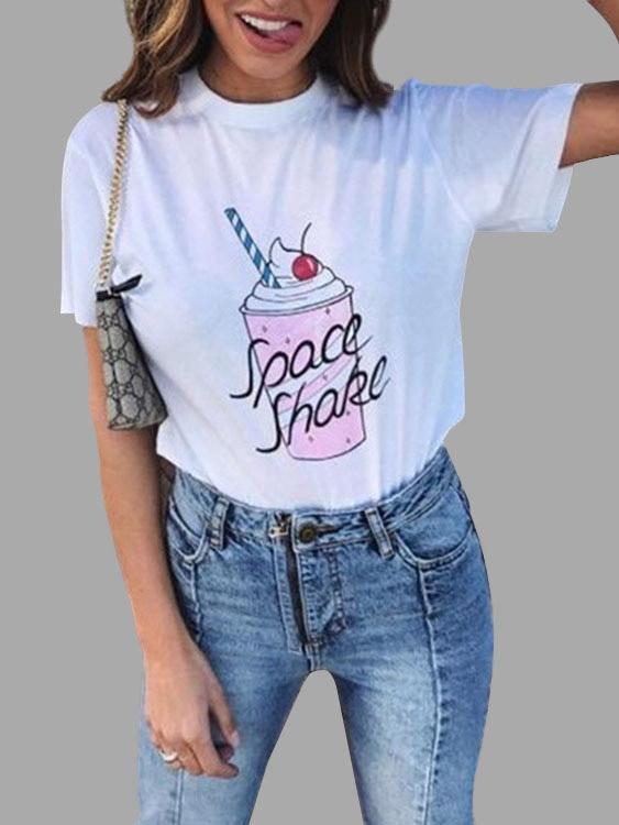 Wholesale Crew Neck Short Sleeve White Tee