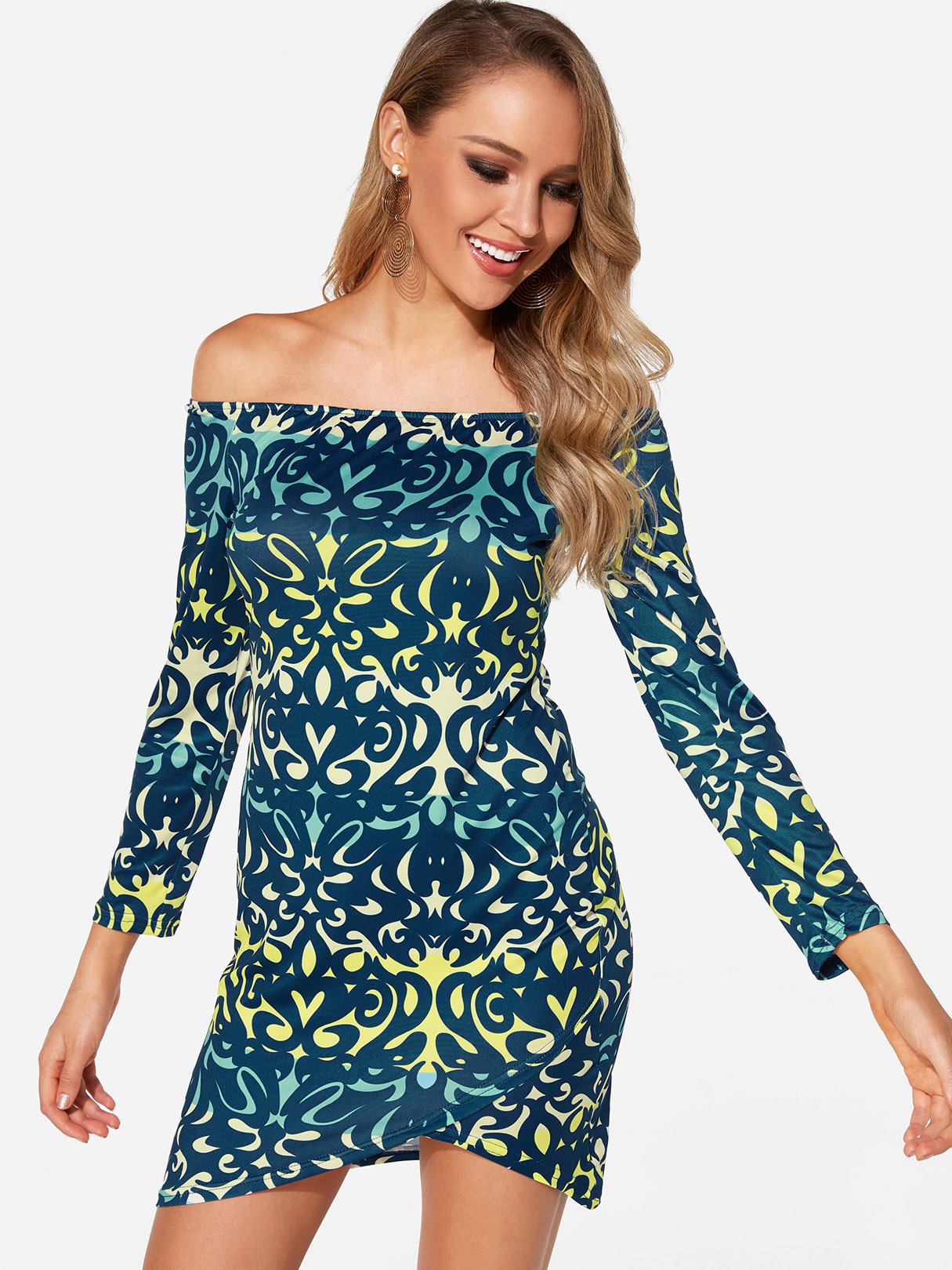 OEM Ladies Blue Mini Dresses