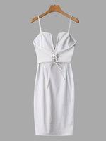 NEW FEELING Womens White Bodycon Dresses